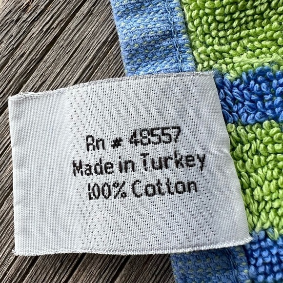 Vintage Mervyn’s Dancing Dolphin Waves Cotton Beach Towel Blue Green 36x64 FLAWS - Picture 8 of 16